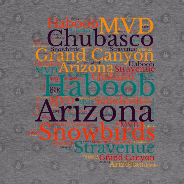 Arizona map with Arizonan Popular phrases by maro_00